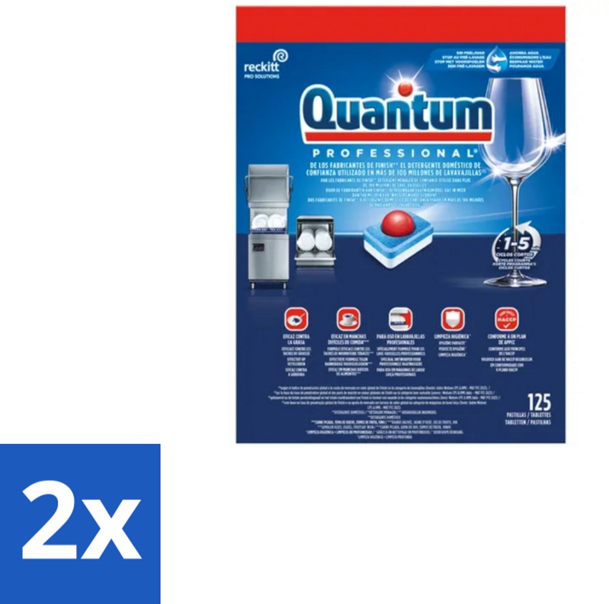 Finish – Vaatwastabletten – Quantum Pro All-in-One – 125 Capsules - Voordeelverpakking - 2 stuks