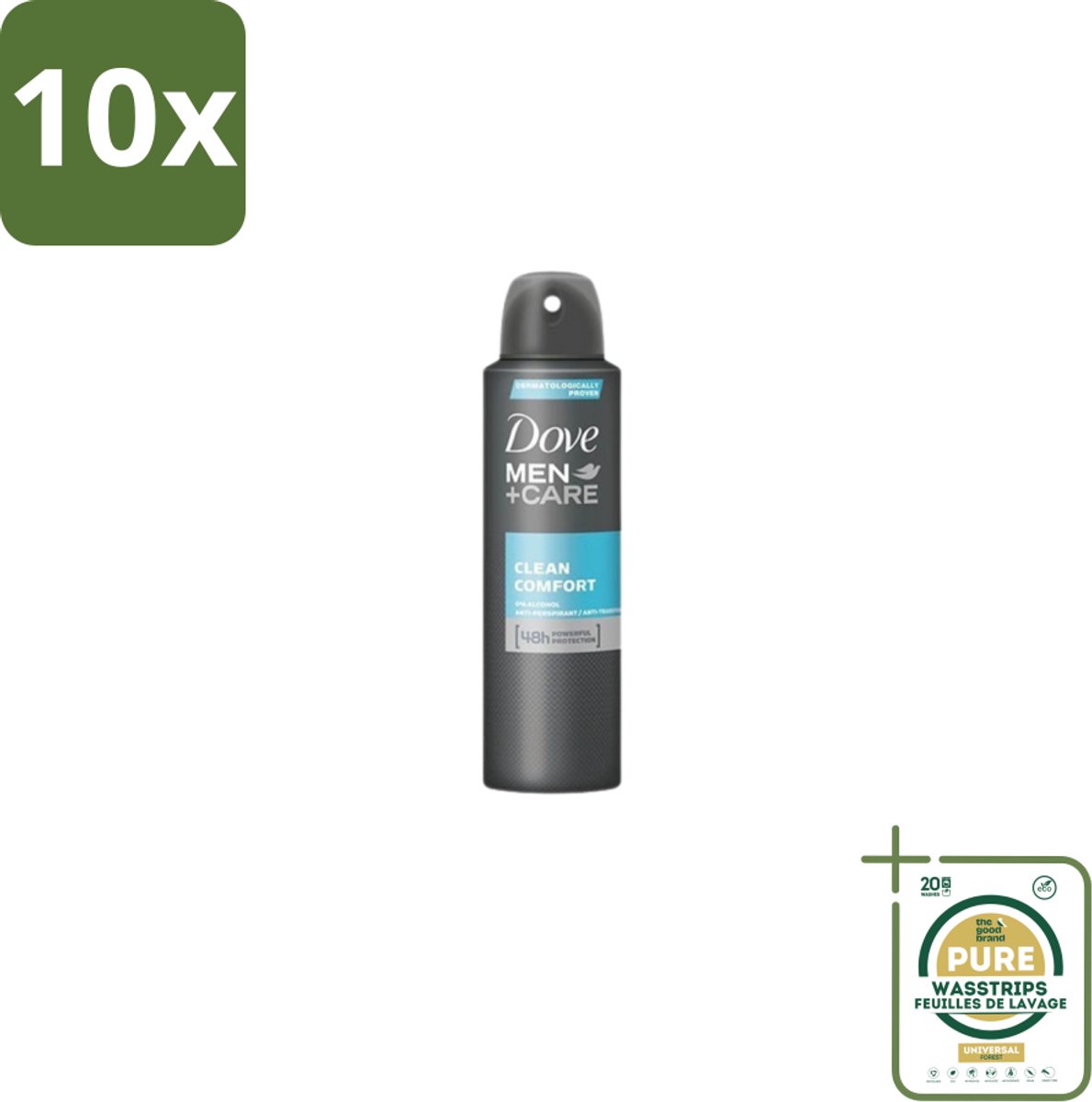 10 x Dove Men+Care – Deodorant Spray – Clean Comfort – 200 ml - Grootverpakking - Anti-transpirant Spray - Okselgeur - Frisse Geur - Schone Geur - Okselverzorging