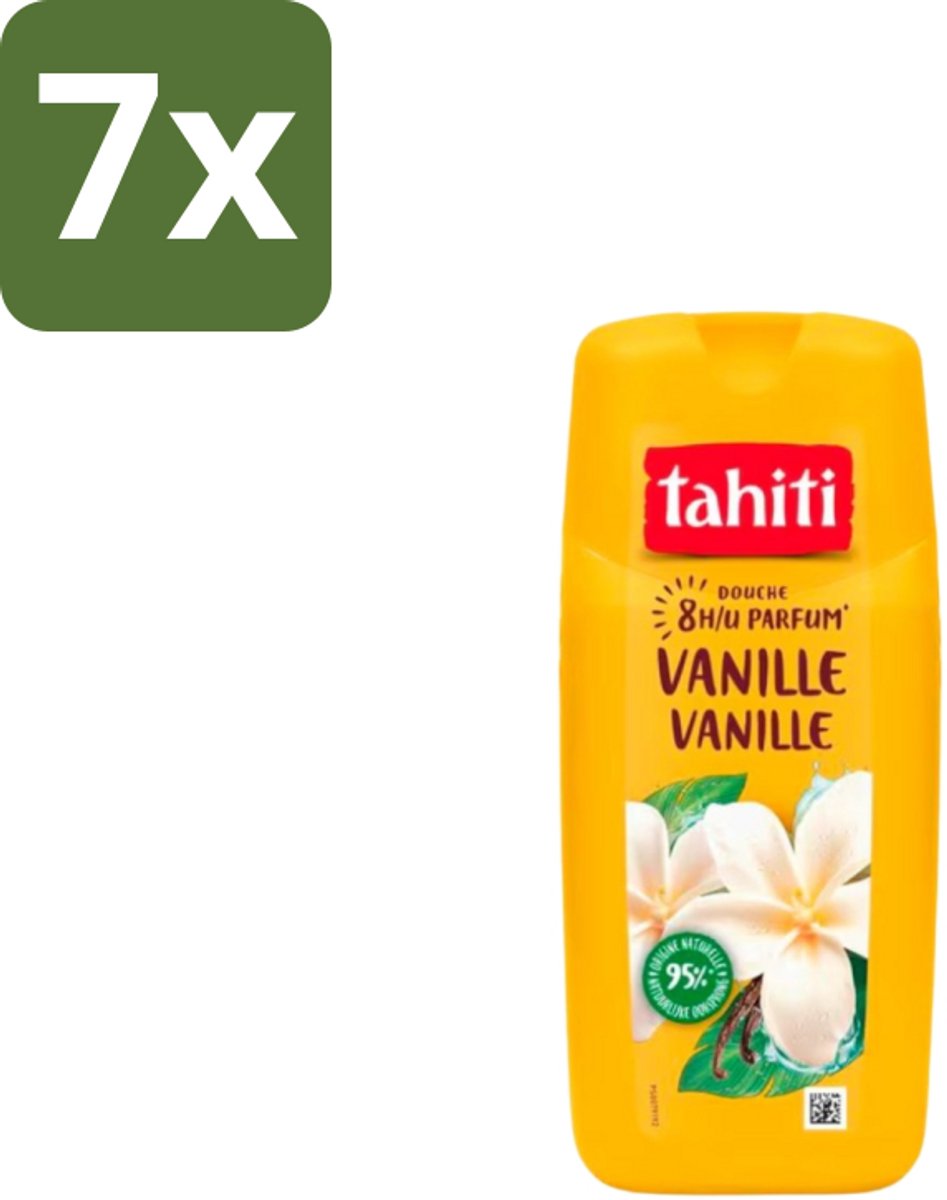 7 x Tahiti – Douchegel – Vanille - 315 ml - Douchegel Vanille - Warme Geur - Huid Verzorgen - Schuim Douchegel - Sheabutter