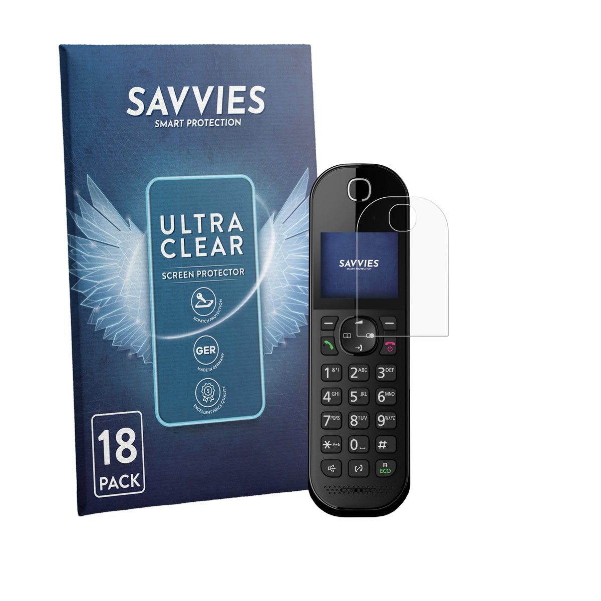 Savvies - Screenprotector voor Panasonic KX-TGC420 - Folie Beschermfolie transparant 18 Stuks