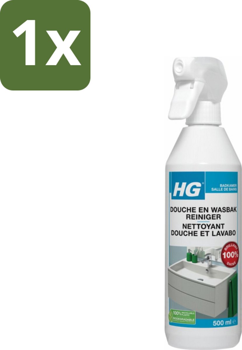 1 x HG Douche en Wasbakreiniger Alledag 500 ml - Badkamer Reinigen - Douche Reinigen - Wasbak Reinigen - Kalk Verwijderen - Zeepresten Verwijderen