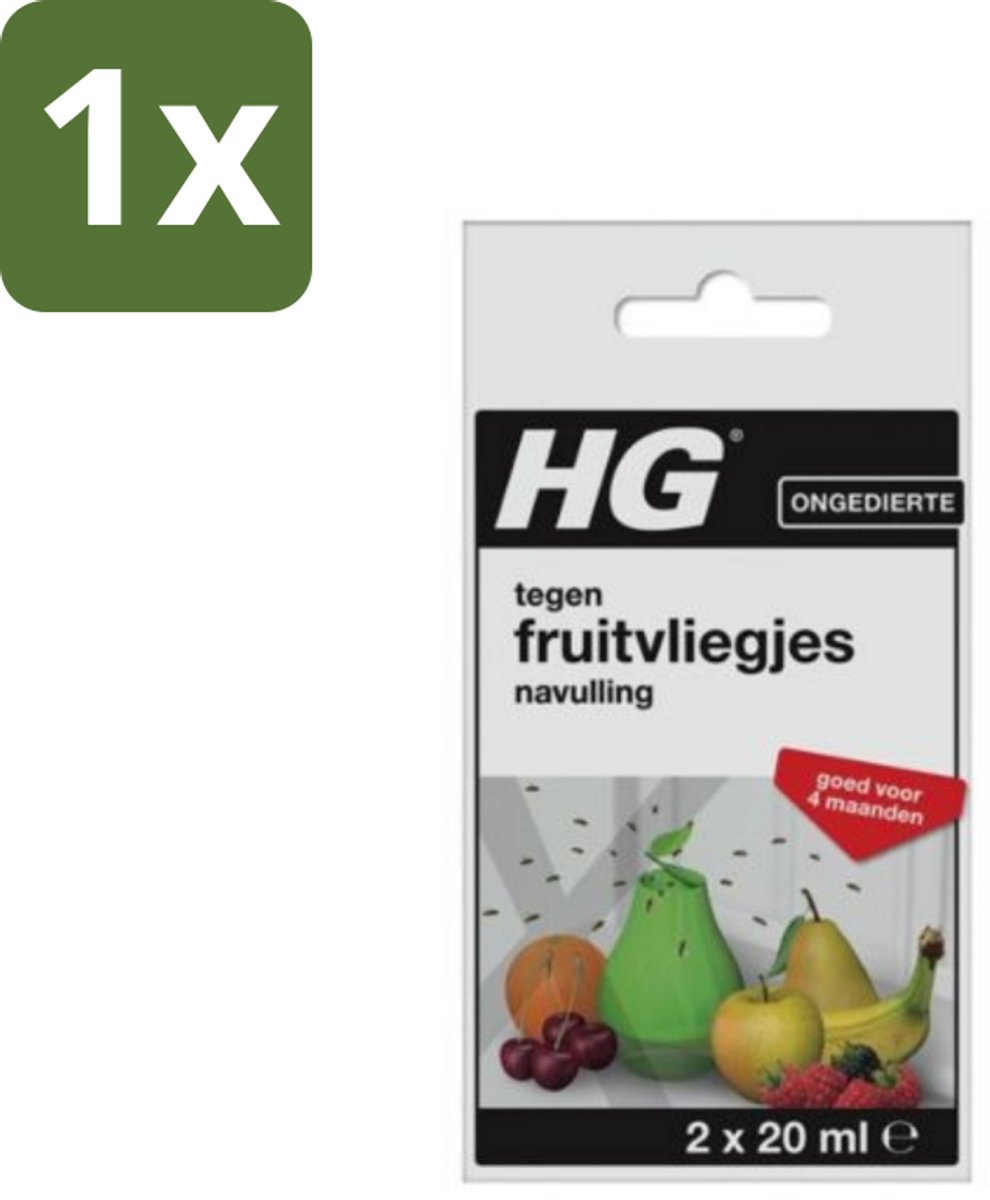 1 x HG X - Fruitvliegjesval Navulling - Goed Voor 4 Maanden - 2 Vallen - Fruitvliegjesval Navulling - Fruitvliegjesval Vullen - Fruitvliegjes Val - Fruitvliegjes Val Navulling - Fruitvliegjes Val 4 Maanden