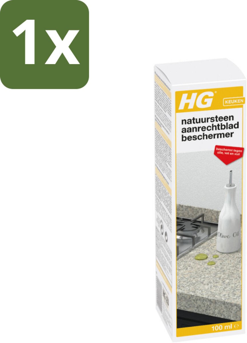 1 x HG Natuursteen Aanrechtbladbeschermer 100 ml - Natuursteen Beschermer - Olie Bescherming - Vet Bescherming - Vuil Bescherming - Marmer Bescherming