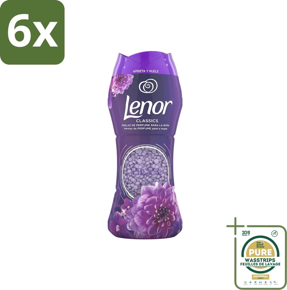 Lenor Unstoppables – Geurbooster – Amethyst – 210 g - Voordeelverpakking - 6 stuks - Wasgeur intens - Wasgeur langdurig