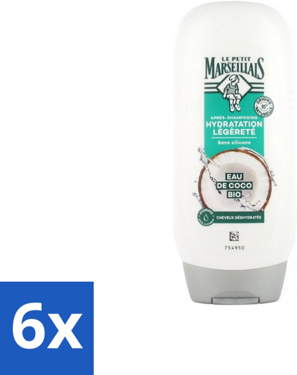 Le Petit Marseillais – Conditioner – Eau de Coco Bio – 250 ml - Voordeelverpakking - 6 stuks