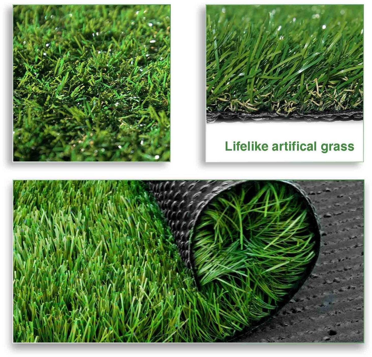 LITA Hoogwaardig synthetisch gras, poolhoogte 20 mm, kunstgras, gazon voor tuinhuisdieren, natuurlijke en realistische - ShopVlot