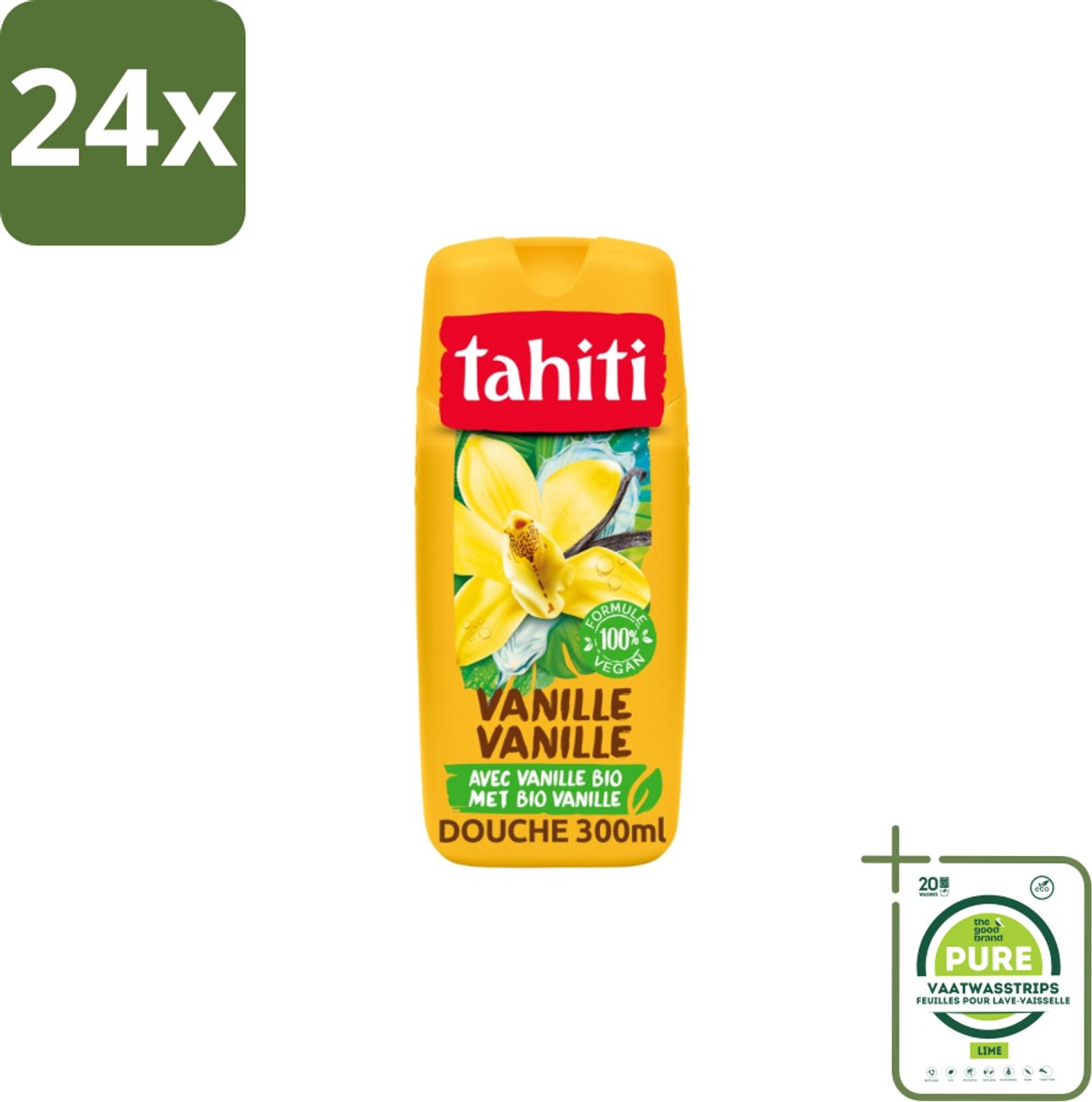Tahiti – Douchegel – Vanille - 315 ml - Voordeelverpakking - 24 stuks - Douchegel - Vanille