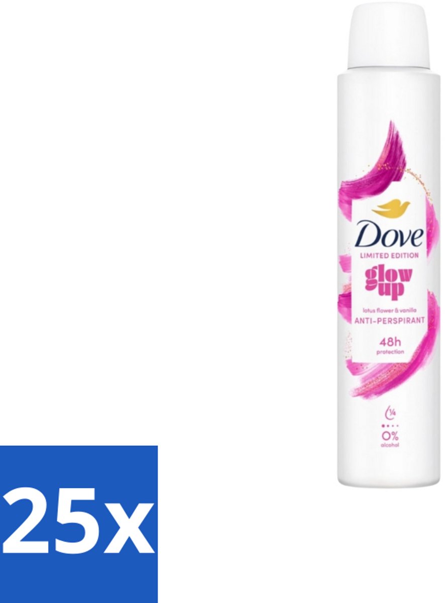 Dove – Deodorant Spray – Glow Up – 200 ml - Bulkverpakking - 25 stuks
