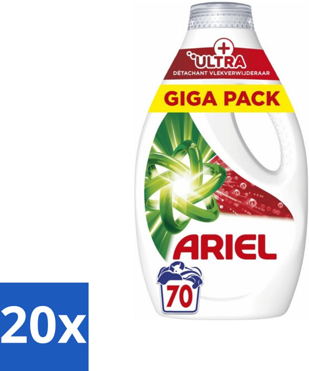 Ariel – Vloeibaar Wasmiddel – Ultra Vlekverwijderaar – 3150 ml – 70 wasbeurten - Bulkverpakking - 20 stuks