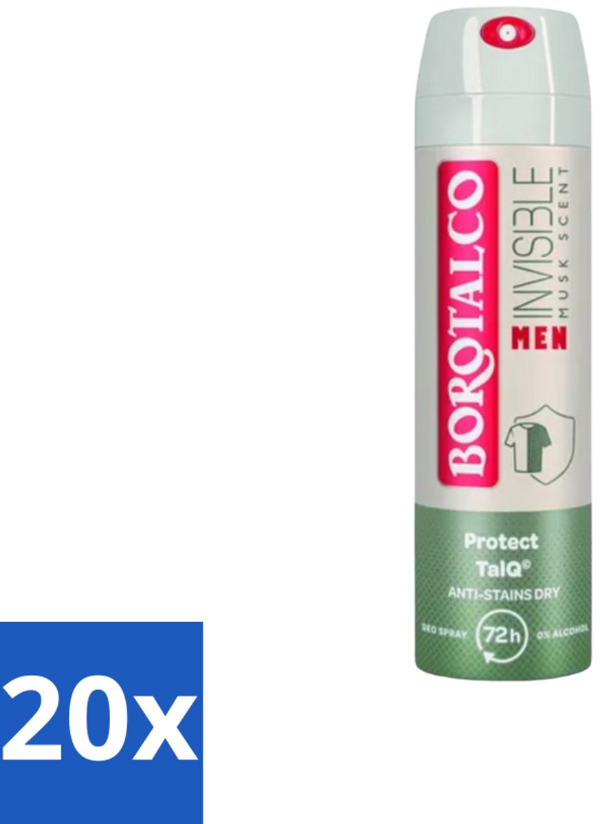 Borotalco – Deodorant Spray – Men Musk Geur – 150 ml - Bulkverpakking - 20 stuks