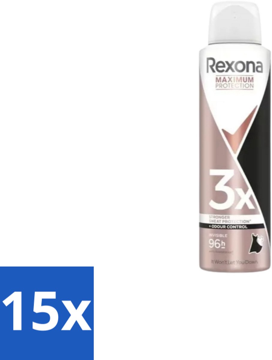 Rexona – Deodorant Spray – Maximum Protection Invisible – 150 ml - Bulkverpakking - 15 stuks