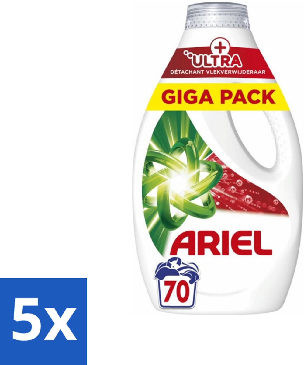 Ariel – Vloeibaar Wasmiddel – Ultra Vlekverwijderaar – 3150 ml – 70 wasbeurten - Bulkverpakking - 5 stuks