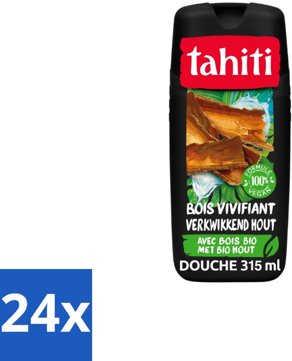Tahiti – Douchegel – Tropenhout Vegan - 315 ml - Voordeelverpakking - 24 stuks