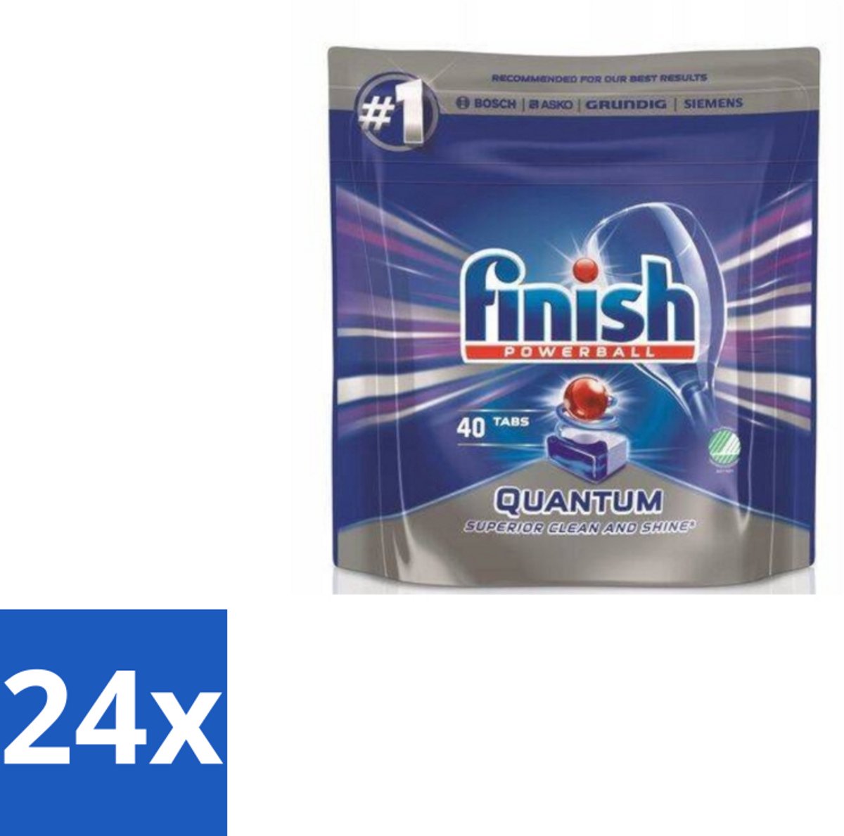 Finish – Vaatwastabletten – Quantum Regular – 40 Capsules - Voordeelverpakking - 24 stuks