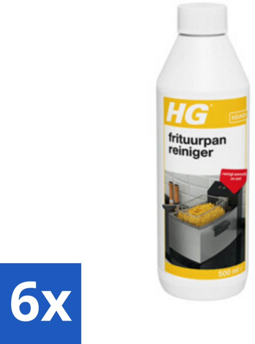 6 x HG Frituurpanreiniger 500 ml - Frituurpanreiniger - Vet Verwijderen - Aangekoekt Vet - Frituurpan Schoonmaken - Frituurpan Reiniging