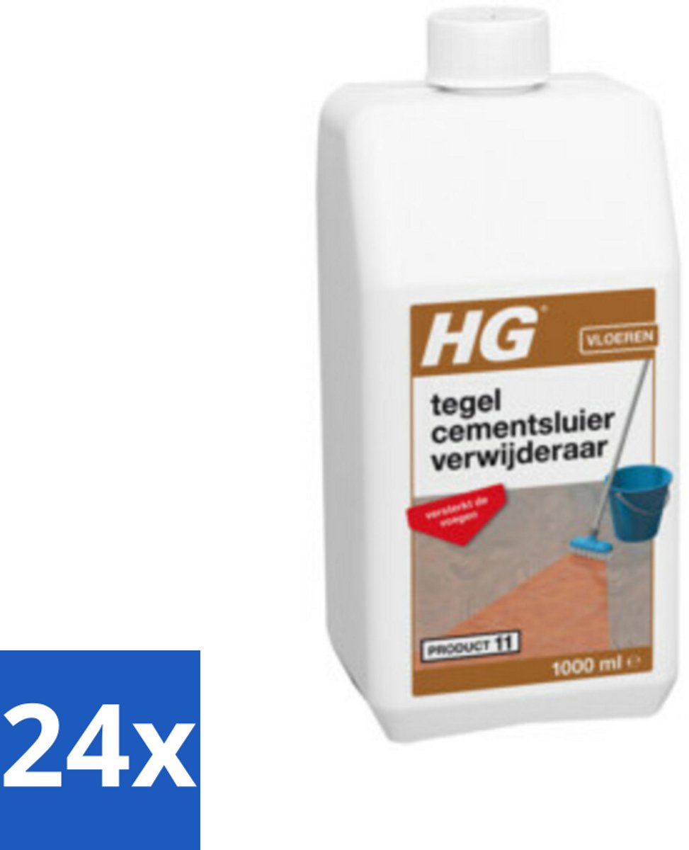 24 x HG Cementsluier Verwijderaar Extra 1 liter - Cementsluier Verwijderen - Tegelreiniger - Voegversterker - Tegelonderhoud - Granietreiniger