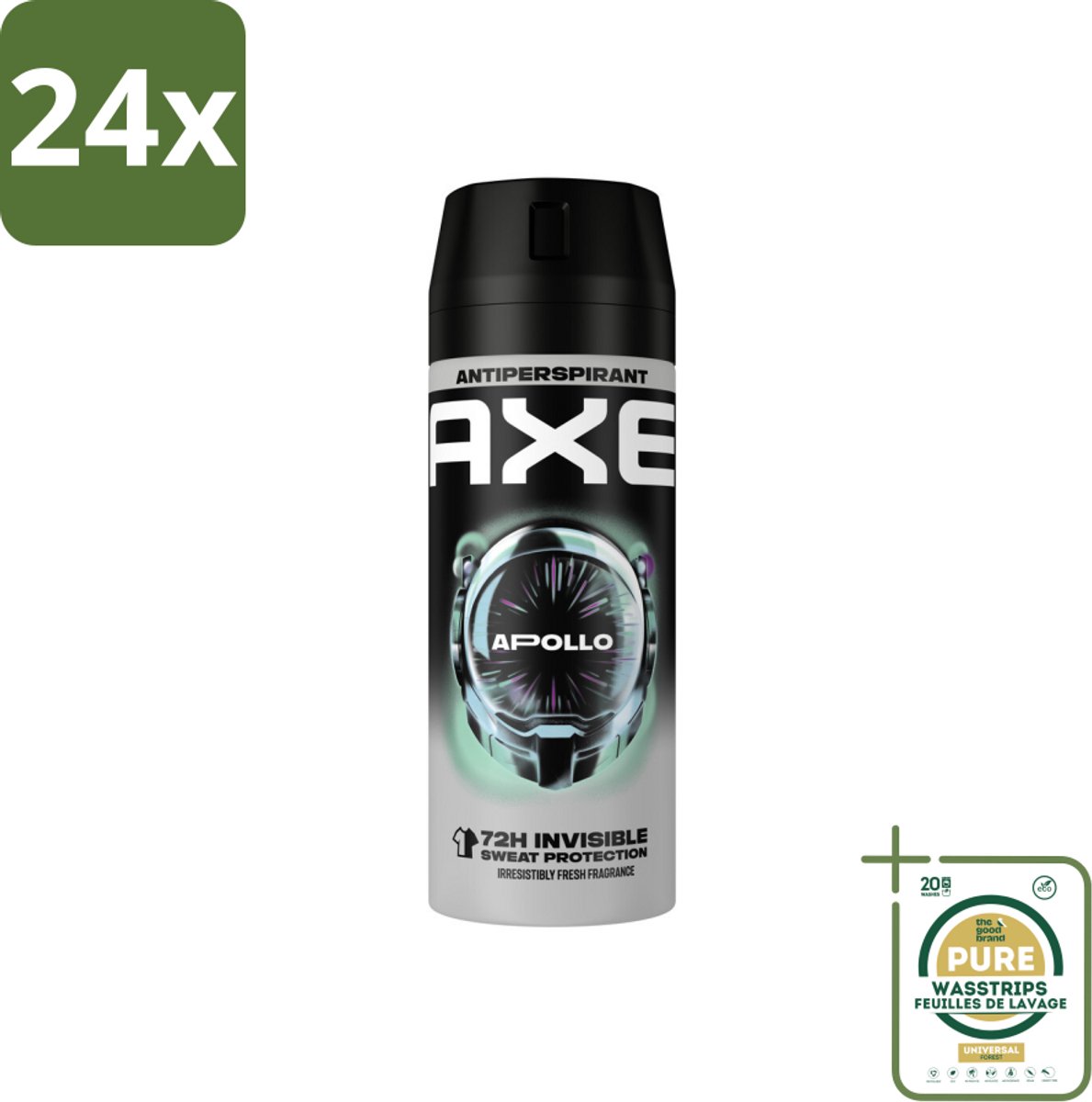 Axe - Deodorant Spray - 72hrs Anti Sweat - Apollo - 150 ml - Voordeelverpakking - 24 stuks - Axe Apollo - 72 uur bescherming