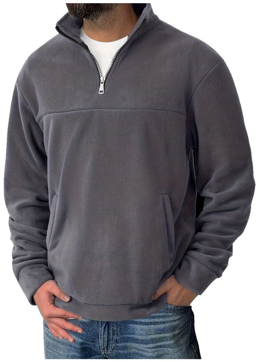 Currero Quarter Zip Heren Sweater Met Rits Jumper Quarterzip Hoodie Warme Trui Vest Lang Coltrui Donkergrijs