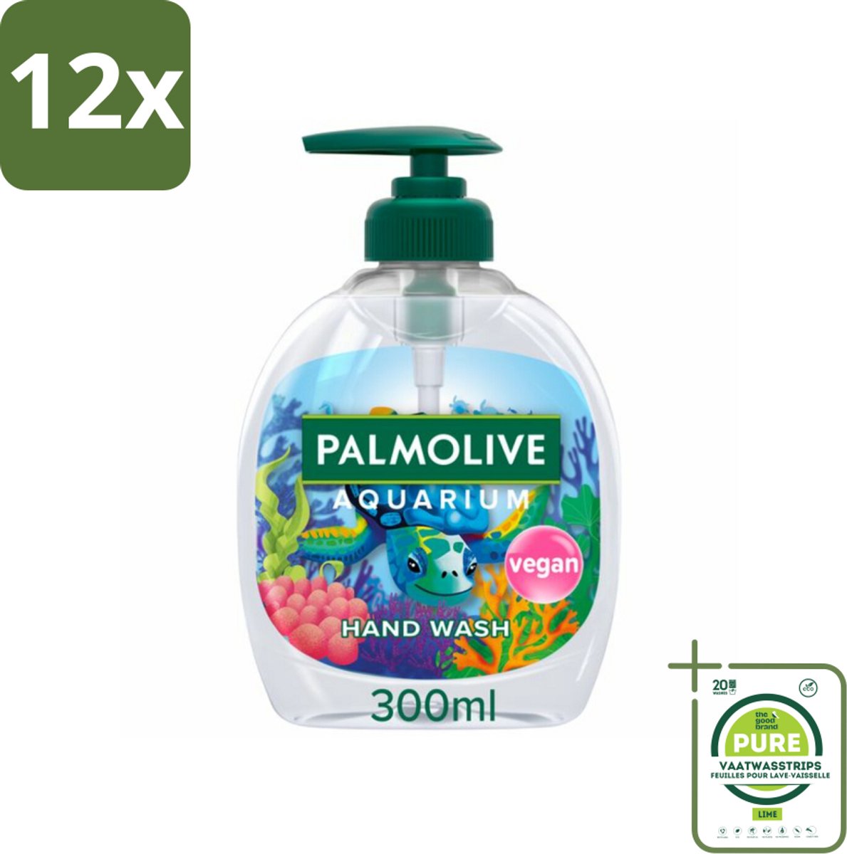 Palmolive Handzeep Aquarium 300 ml - Voordeelverpakking - 12 stuks - Handzeep - Natuurlijke ingrediënten