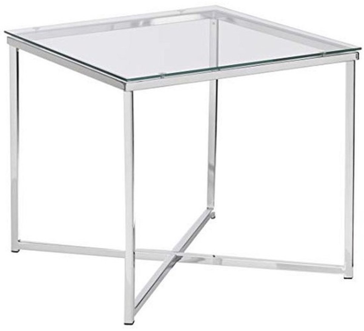 Vierkante Hoektafel van Glas en Metaal - 50x50x45 cm