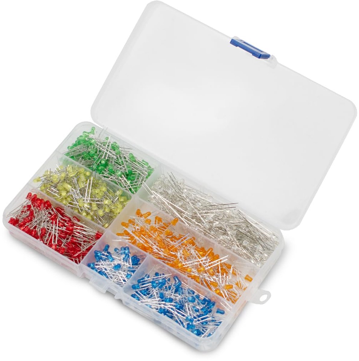 Innfeeltech 900pcs 3mm Rode LED Diode Lichten (6 kleur Elke 150pcs, Rood, Geel, Blauw, Groen, Oranje, Wit) DC - ShopVlot
