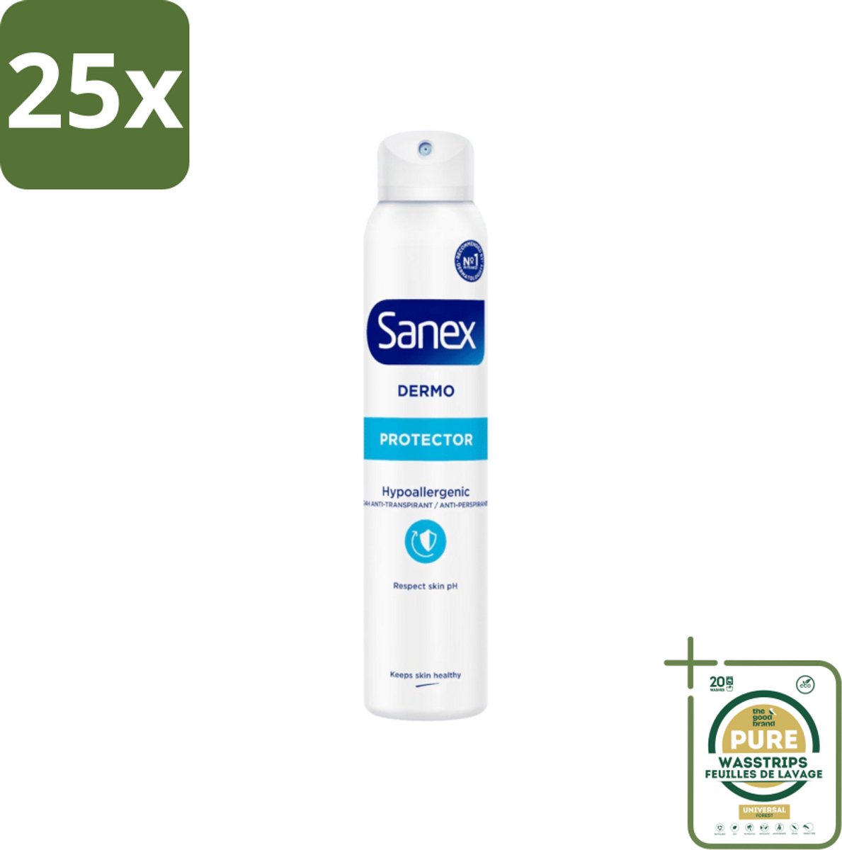 25 x Sanex Dermo - Deodorant Spray - Hypoallergeen - Anti-Transpirant - 150 ml - Grootverpakking - Deodorant Spray - Hypoallergenisch - Huidbescherming - Transpiratie - Geur