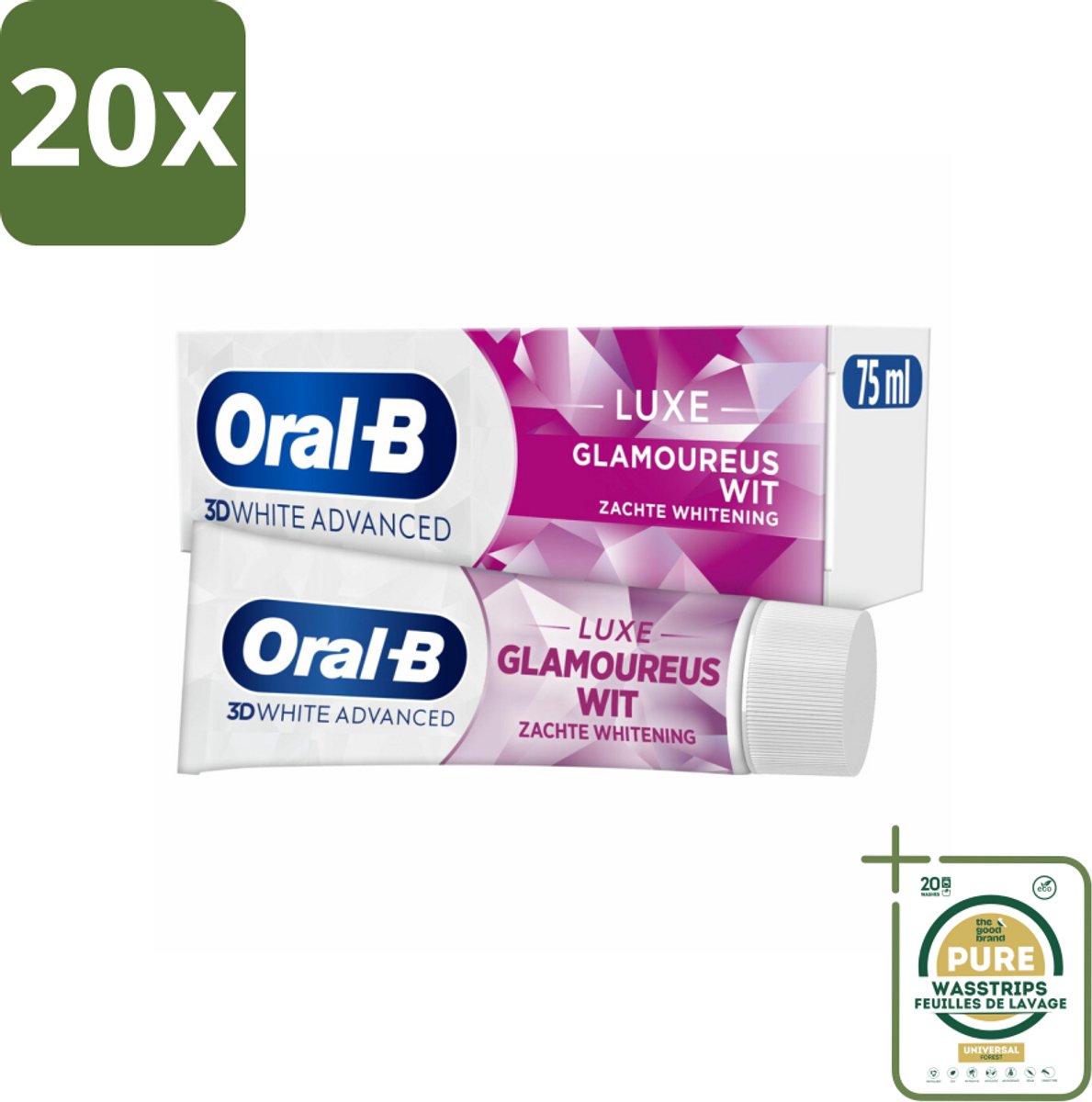 20 x Oral-B - 3D White Advanced – Tandpasta – Luxe – Glamorous White – 75 ml - Grootverpakking - Koffiezetapparaat