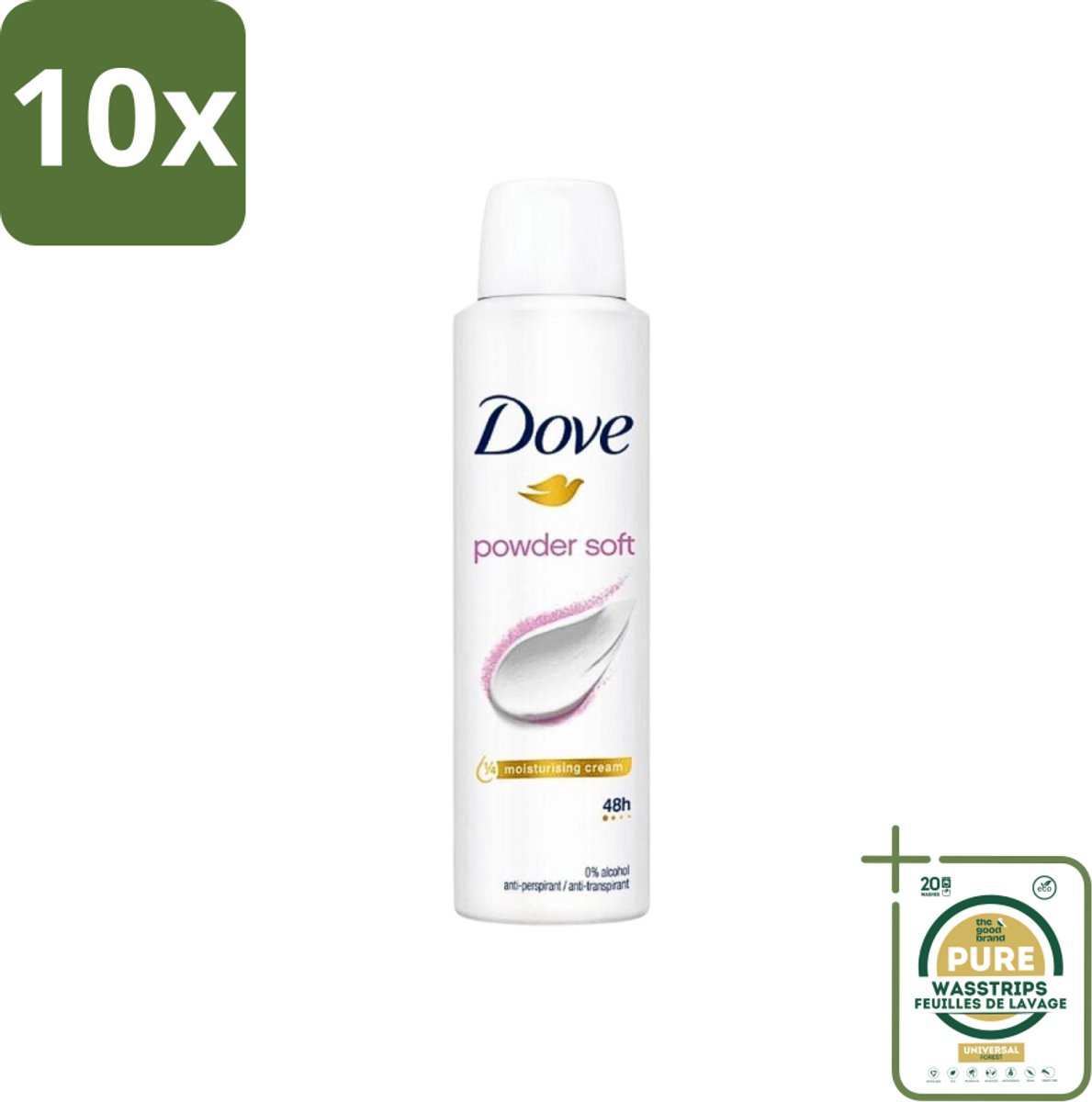 10 x Dove - Deospray - Powder Soft - 150 ml - Grootverpakking - Deodorant - Poeder - Oksels - Transpiratie - Geur