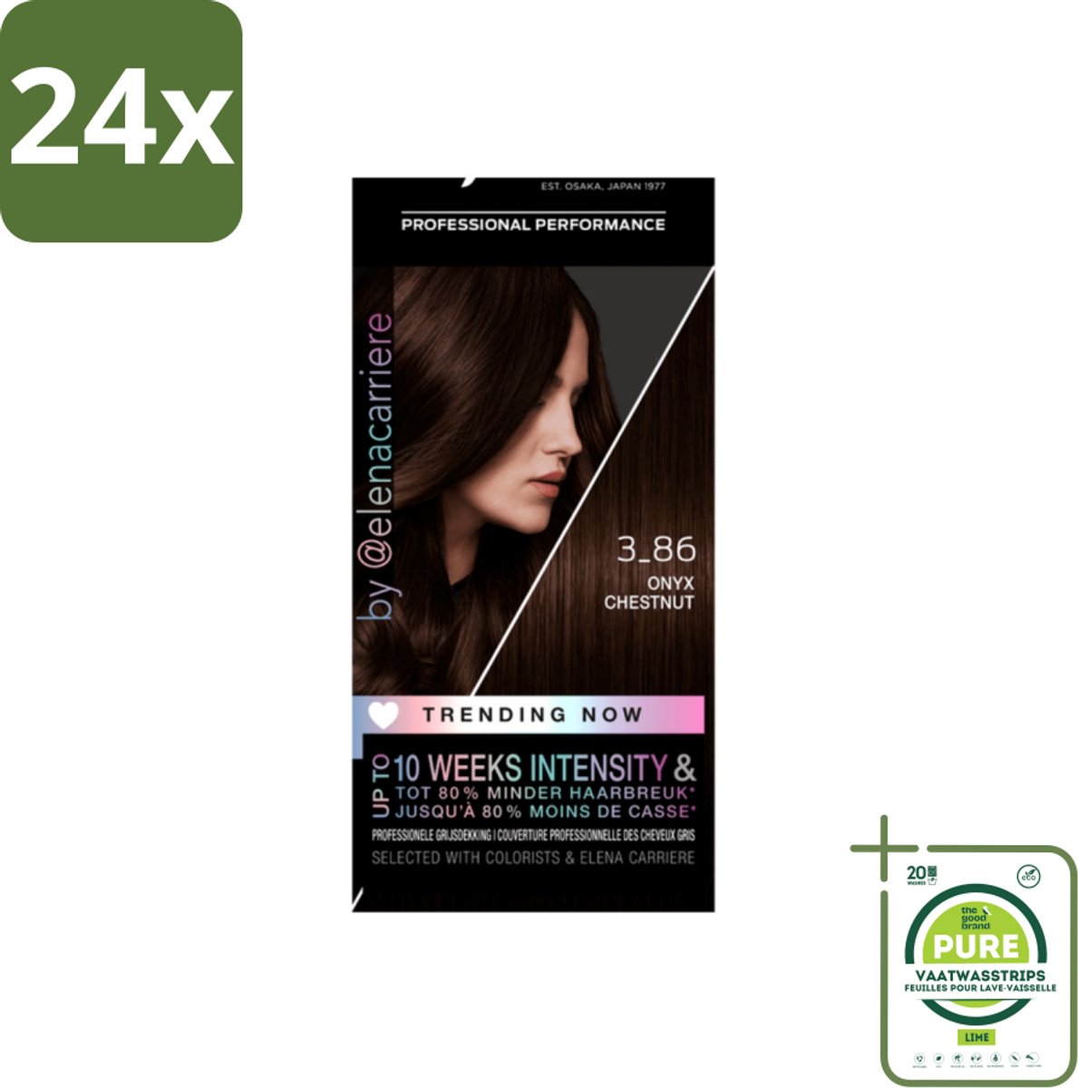 Syoss - Haarverf - 3-86 Onyx Chestnut - 1 Haarkleuring - Voordeelverpakking - 24 stuks - Haarverf - Kastanjebruin