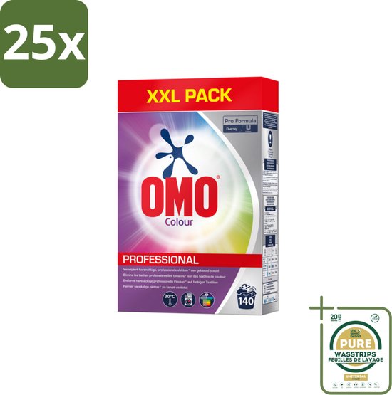 25 x Omo Professional – Wasmiddel Poeder – Gekleurde Was – 140 Wasbeurten – Pro Formula – 7 kg - Grootverpakking - Koffie - Koffiezetapparaat - Koffiezetapparaat