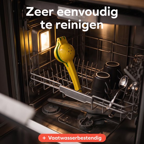 AMJO Premium Citroenpers - Citruspers - Limoenpers - Lemon Squeezer - Fruitpers - Sinaasappelpers - Geel van AMJO — afbeelding 4