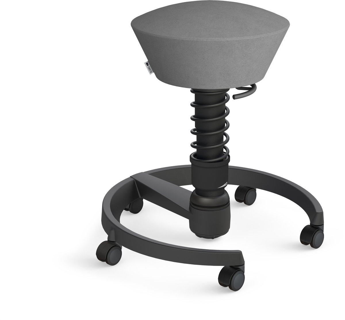 Aeris Swopper Comfort - ergonomische bureaustoel - zachte wielen - zwart frame - zitting microvezel- grijs