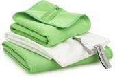 Geweldigschoon Raamdoekenset - Schoonmaakdoek, droogdoek en waszak - Microvezeldoeken - Maat M - Groen