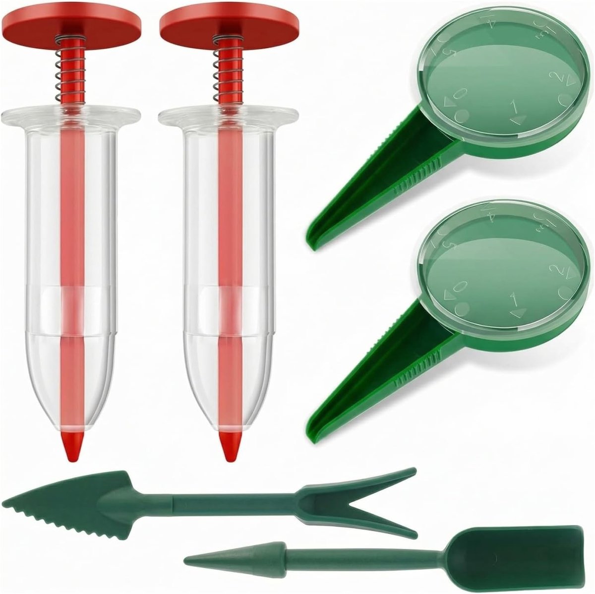 Set van 6 Mini Zaaddispenser voor Nauwkeurige Zaadafgifte, Tuinaccessoire voor Tuin, Balkon en Hobbytuiniers