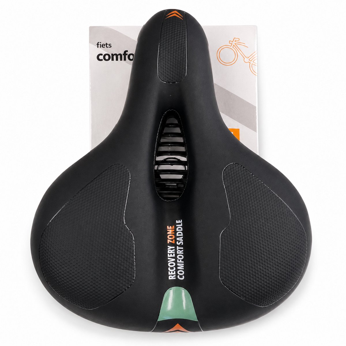Comfort Fietszadel Zwart Universeel met Strop – Ergonomisch