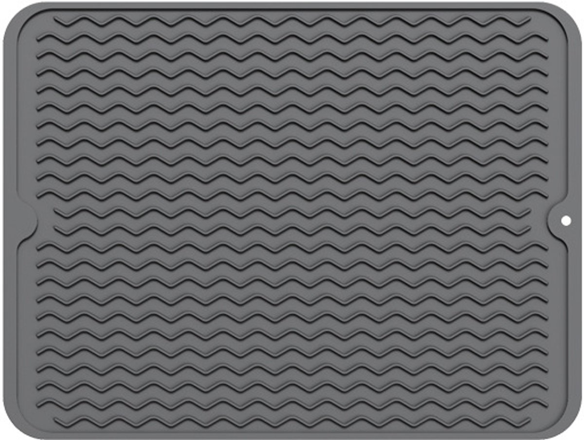 Siliconen Afdruipmat/Droogmat 40x50 cm – Extra Grote afdruipmat voor Afwas – Antislip – BPA‑vrij – Hittebestendig 230°C –diep grijs
