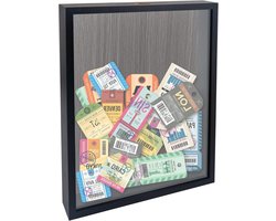 Reis Schattenbox Zwart 11x14 Top Loading Display Case voor Ticket Stubs, Bierdopjes en Herinneringen van Evenementen