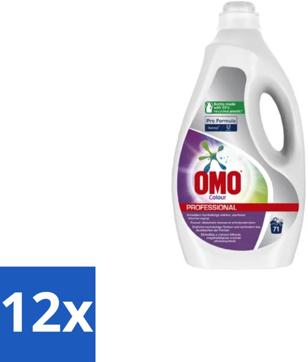 Omo Professional – Vloeibaar Wasmiddel – Color – 71 Wasbeurten – Pro Formula – 5 L - Voordeelverpakking - 12 stuks