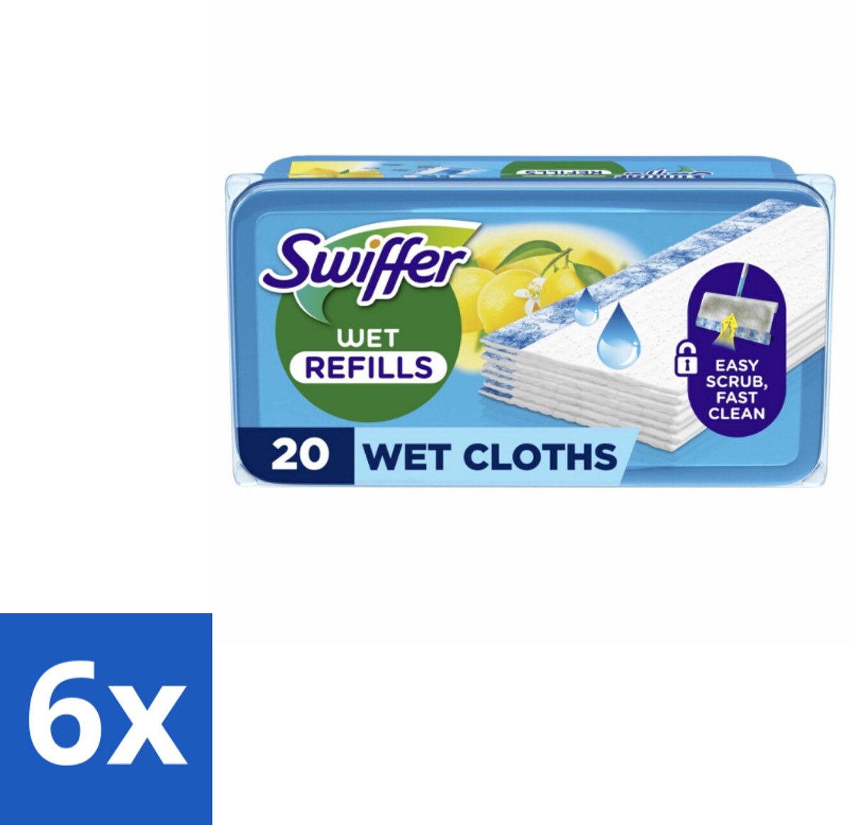 Swiffer - Vloerdoekjes – Citrus Fresh – 20 doekjes - Voordeelverpakking - 6 stuks