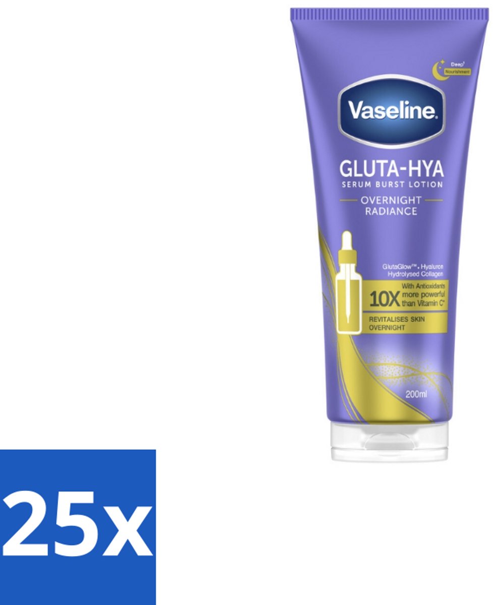 Vaseline – Gluta-Hya Serum – Overnight Radiance – 200 ml - Bulkverpakking - 25 stuks