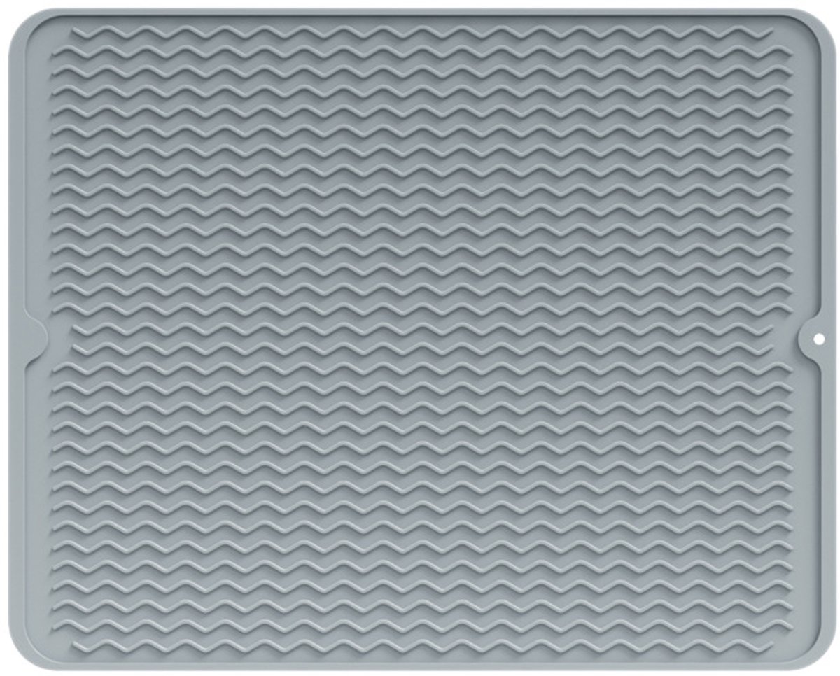 Siliconen Afdruipmat/Droogmat 40x50 cm – Extra Grote afdruipmat voor Afwas – Antislip – BPA‑vrij – Hittebestendig 230°C – Lichtgrijs