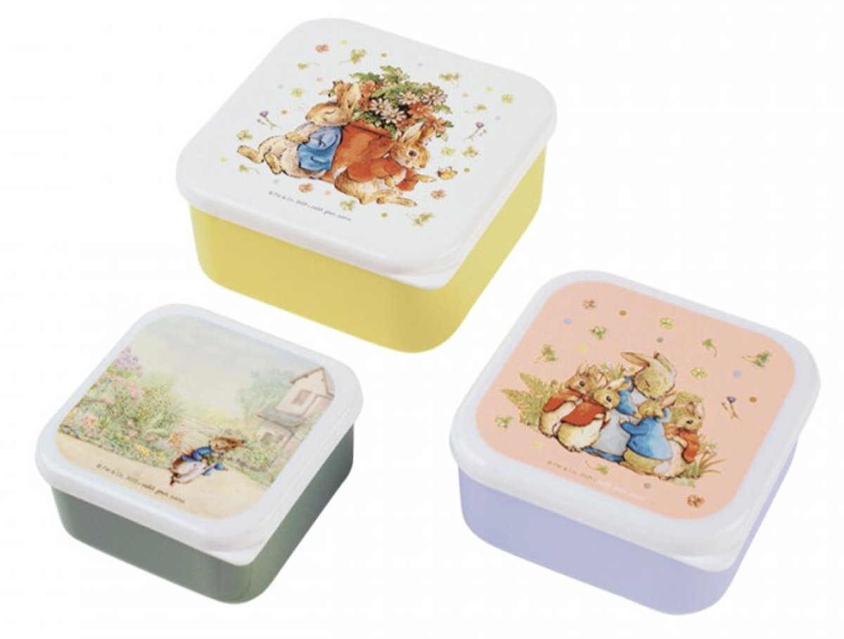 Petit Jour – Peter Rabbit – Fruitbakjes / Lunchbox Set van 3
