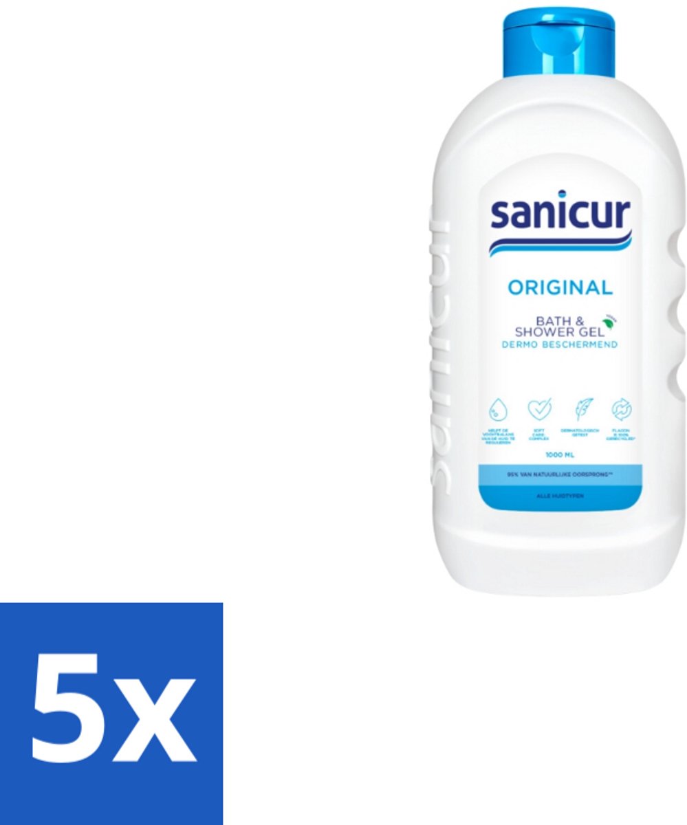 Sanicur – Bad & Douchegel – Original – 1000 ml - Bulkverpakking - 5 stuks