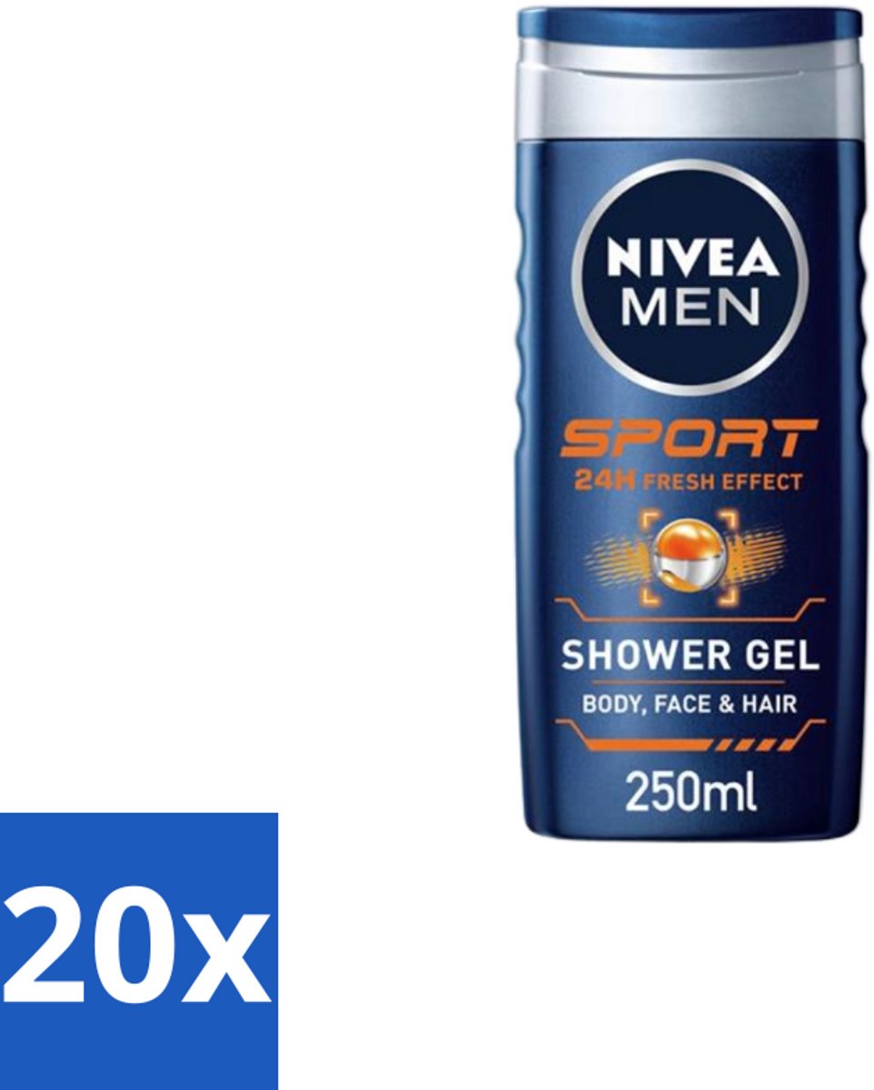NIVEA MEN – Douchegel – Sport – 250 ml - Bulkverpakking - 20 stuks