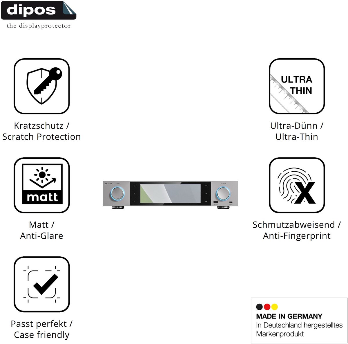 dipos – 4x Matte Beschermfolie geschikt voor FiiO S15 | Krasbestendige & antireflecterende Screenprotector Ultra-Thin
