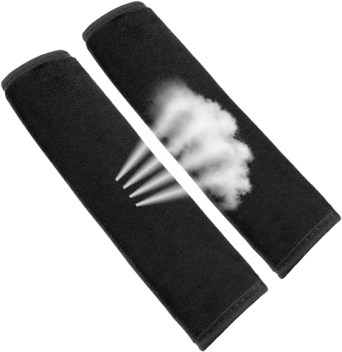 Veiligheidsgordelkussen - Schouderbeschermers - Comfortabel Reizen - Zeer Elastisch - Set van 2 - Zwart