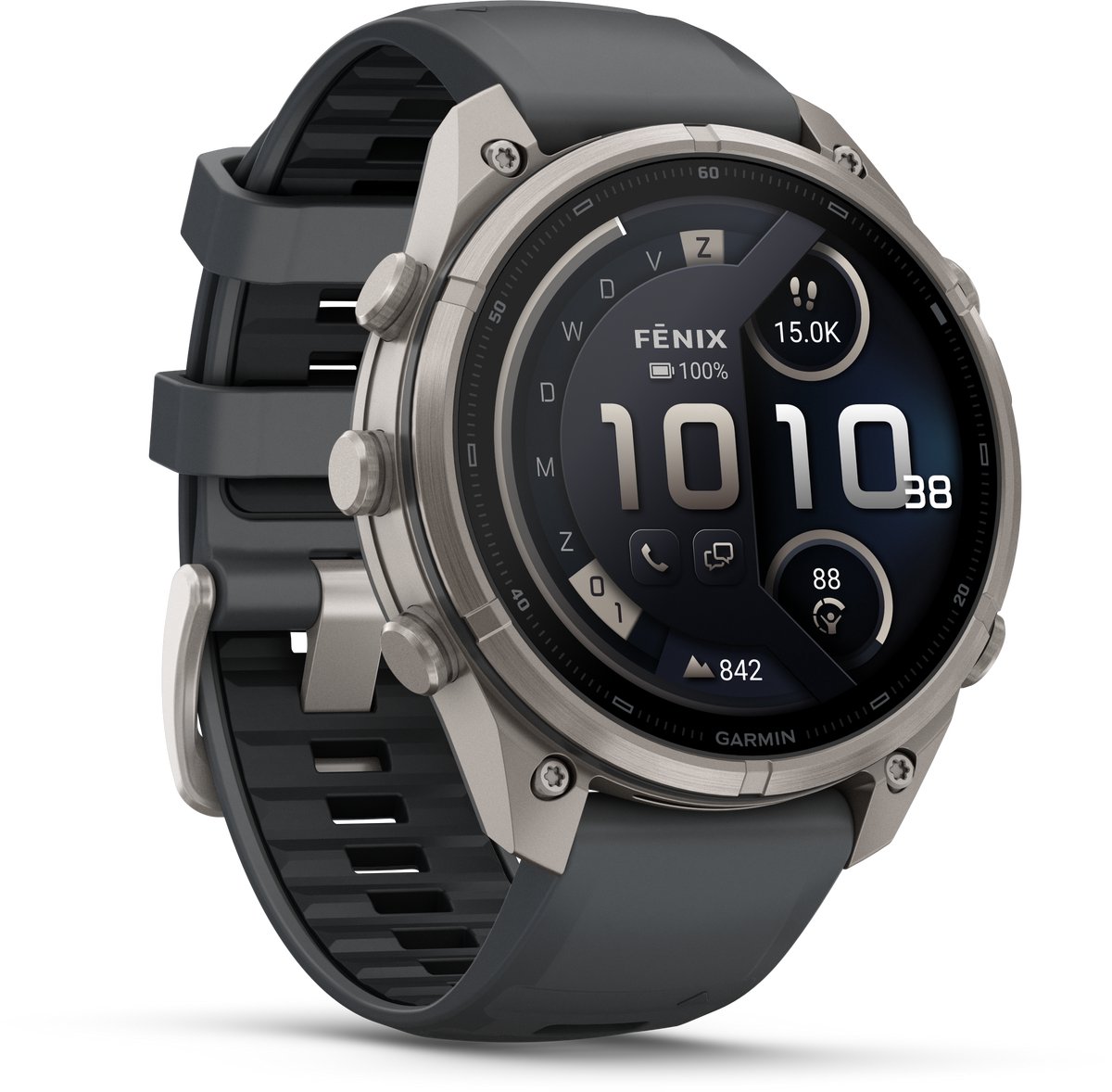 Garmin fēnix 9 Pro InReach/LTE - 47 mm - Multisport GPS Smartwatch - 1.4" AMOLED-scherm - Titanium behuizing - Tot 18 dagen batterijduur thumbnail 2