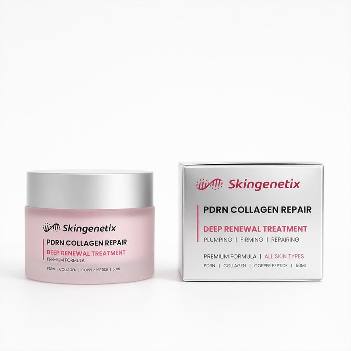 Skingenetix PDRN Nachtcrème - Herstellende Gezichtscrème met Collageen en Koperpeptide (GHK-Cu) - 50 ml