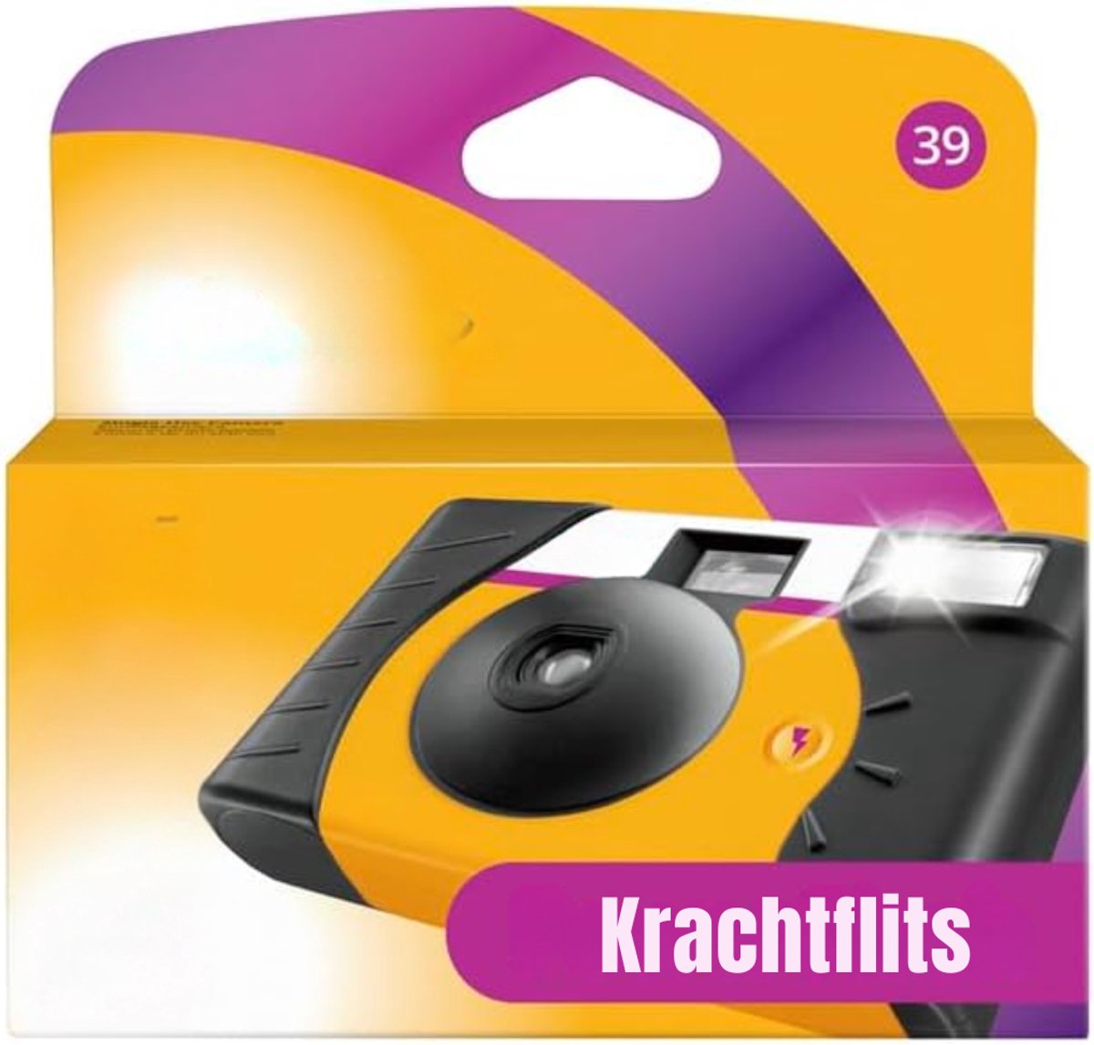 Allvia® Wegwerpcamera's - Polaroidcamera - Analoge Camera - Zwart/Geel - 4cm x 13cm x 12cm