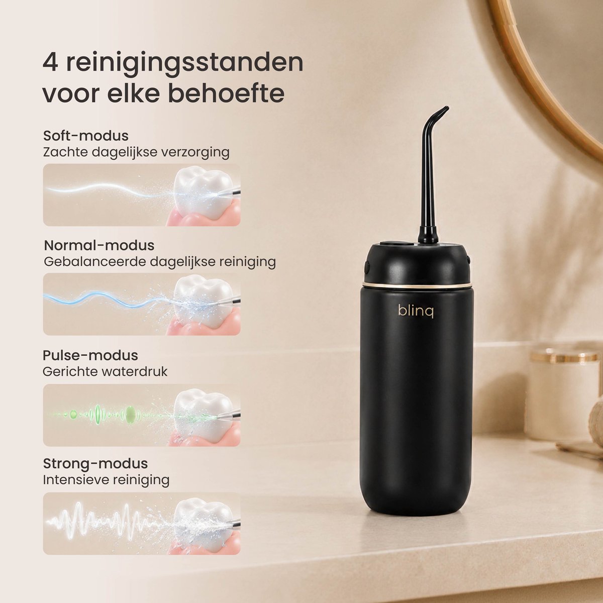 Blinq Waterflosser V3 Zwart - water flosser thumbnail 3